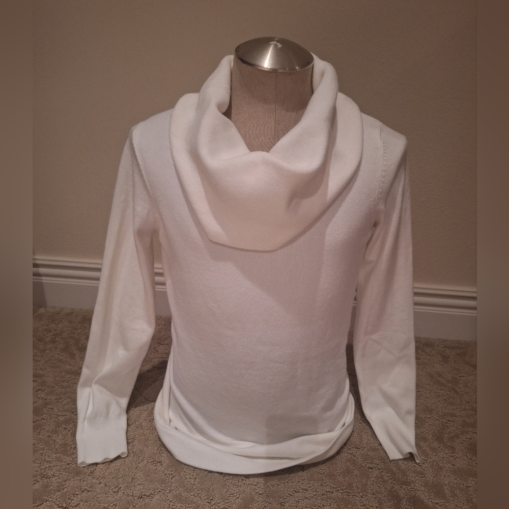 French-connection Women's White Cowl Turtleneck